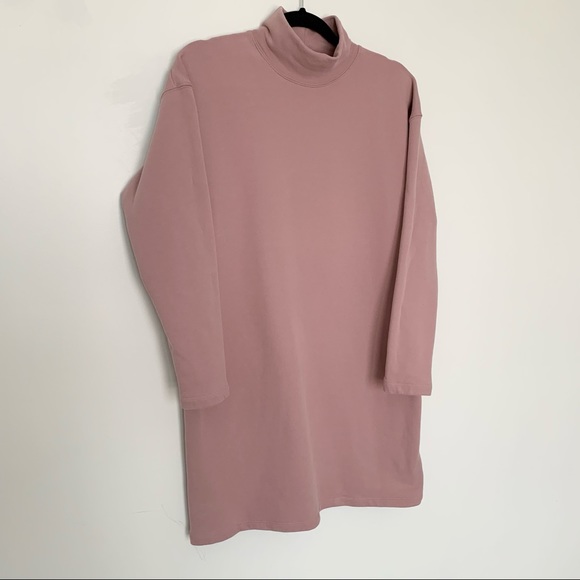 NWOT The Group by Babaton Cornell Mock-neck Sweater Dress Pastel Pink Aritzia - Picture 2 of 13